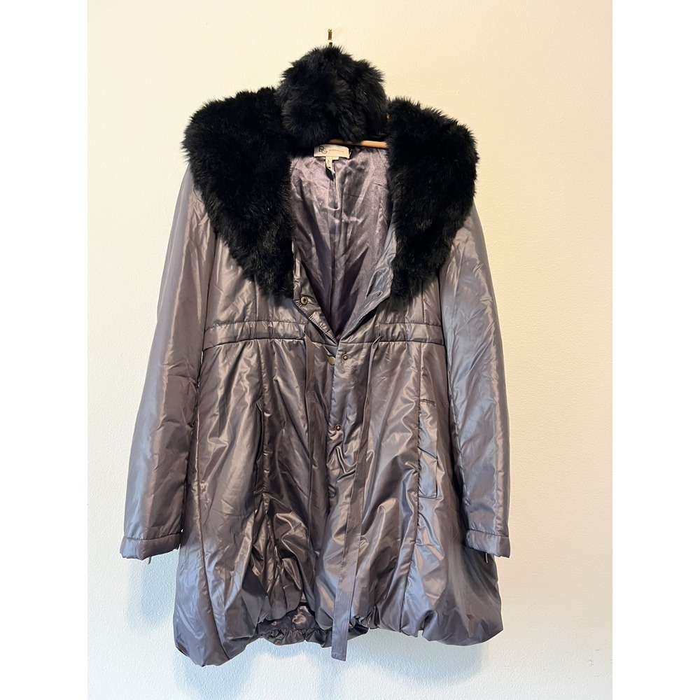 BCBG MAX AZRIA Down Puffer Coat White Women's S Belted Winter Warm Jacket